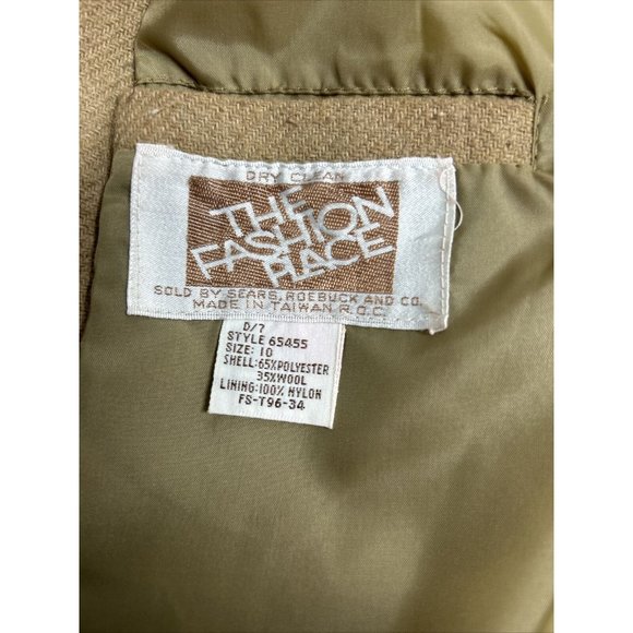 VTG The Fashion Place Solid Brown Wool Blend Two Button Blazer Jacket Women’s 10 - Picture 9 of 9